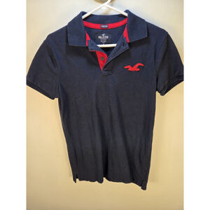 Hollister California Men Polo Shorts Sleeves Epic Flex Stretch Marine XS